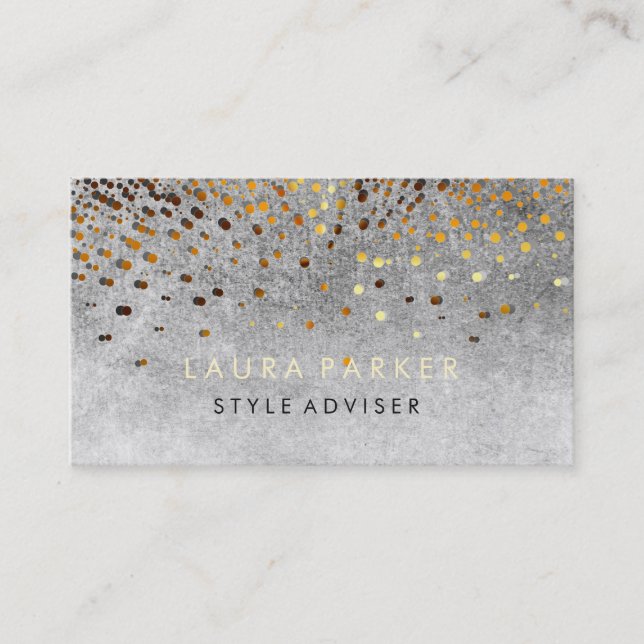 Eleganter Glitzer Subtle Black Imitats Confetti Visitenkarte (Vorderseite)