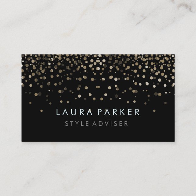 Eleganter Glitzer Subtle Black Imitats Hintergrund Visitenkarte (Vorderseite)