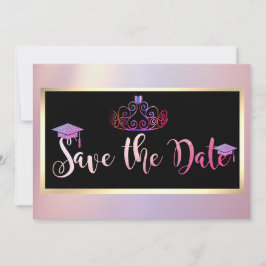 Eleganter Glitzer, Tiara Abschluss Save the Date