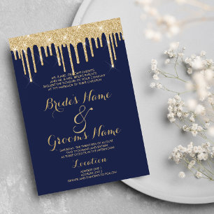 Eleganter Glitzer-Tropfen Hochzeit Einladung