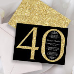 Eleganter Glitzer Typografie 40. Geburtstag Einladung<br><div class="desc">Feiern Sie stilvoll mit diesen trendigen und eleganten Golden Glitzer 40. Geburtstag Einladungen. Das Design ist einfach zu personalisieren und Ihre Gäste werden begeistert sein,  wenn sie diese stilvollen Einladungen erhalten.</div>