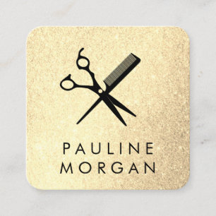 Eleganter Glitzer von Shear und Comb Quadratische Visitenkarte