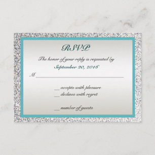 Eleganter Glitzer Wedding RSVP Karte