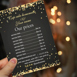 Eleganter Glitzern Flyer der schwarzen Goldpreisli