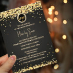 Eleganter Glitzern-Flyer Flyer<br><div class="desc">Elegante Glitzern schwarzer Goldgräber. Ein schwarzer Hintergrund ist mit goldfarbenem Glitzer-Staub aus Imitaten geschmückt. Personalisieren und fügen Sie Ihr Firmenlogo,  Ihren Namen,  Ihren Text.</div>