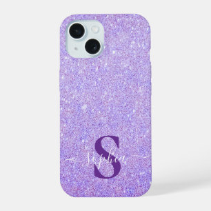 Eleganter, glitzernder monogrammierter Name iPhone 15 Hülle