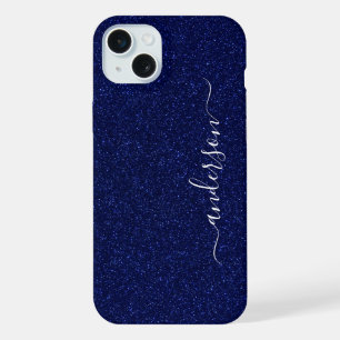 Eleganter, glitzernder monogrammierter Name iPhone 15 Plus Hülle