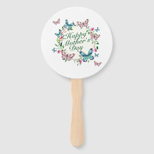 Eleganter glücklicher Kranz-Handfan der Mutter Fächer