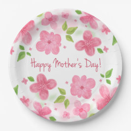 Eleganter glücklicher mit BlumenPappteller der Pappteller