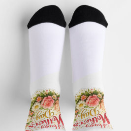 Eleganter glücklicher Muttertags-Blumenkranz Socken