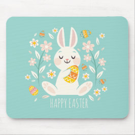 Eleganter glücklicher Osterhase | Mousepad