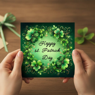 Eleganter Glücklicher St. Patrick's Day Shamrock-K Feiertagskarte