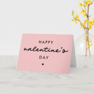 Eleganter Glücklicher Valentinstag Rosafarben Karte