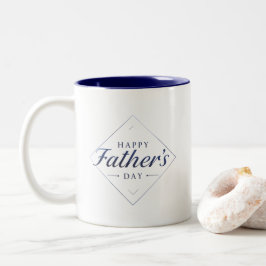 Eleganter Glücklicher Vatertag Minimalistische Kaf Zweifarbige Tasse