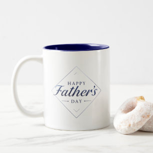 Eleganter Glücklicher Vatertag Minimalistische Kaf Zweifarbige Tasse