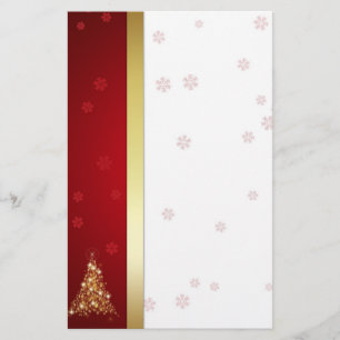 Eleganter glühender fröhlicher Weihnachtsbaum Briefpapier