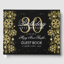 Eleganter Gold Black 30. Geburtstag Winter Glitzer