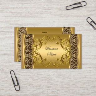 Eleganter Gold Black Leopard Tierdruck Visitenkarte
