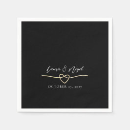 Eleganter Gold Black Wedding Cocktail Napkins Serviette