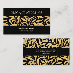 Eleganter Gold Black Wedding Planer Visitenkarte