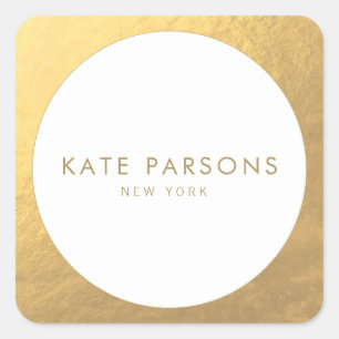 Eleganter Gold Border Classic Round Sticker