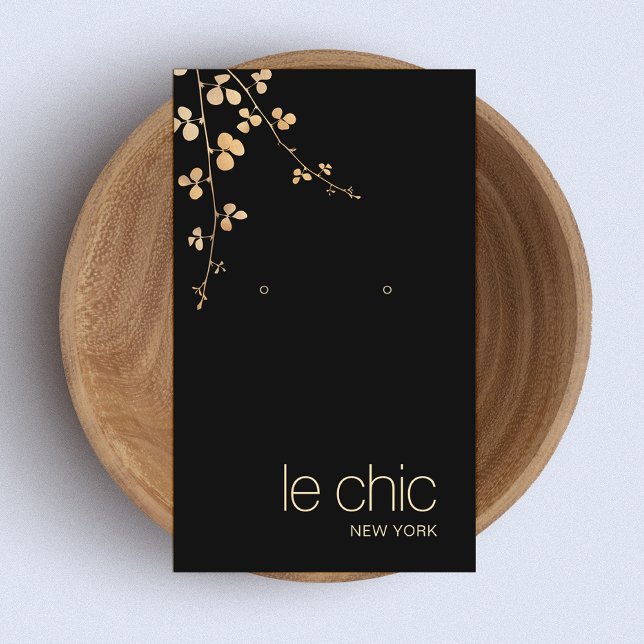 Eleganter Gold Branch Black Earring Display Holder Visitenkarte (Von Creator hochgeladen)