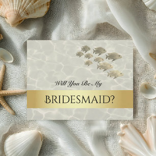 Eleganter Gold Bridesmaid-Vorschlag Postkarte