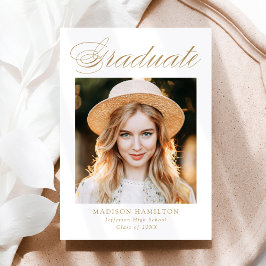 Eleganter Gold Calligraphy Foto Abschluss Ankündigung