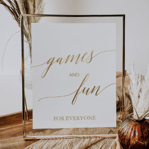 Eleganter Gold Calligraphy Fun and Games Poster