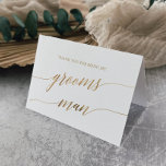 Eleganter Gold Calligraphy Trauzeuge Dankeskarte<br><div class="desc">Dieser elegante Goldkalligraphie-Trauzeuge Dankeschön-Karte ist perfekt für eine einfache Hochzeit. Das neutrale Design besticht durch eine minimalistische Karte,  die mit romantischen und skurrilen Imitaten mit Goldfolien-Typografie dekoriert ist. Bitte beachten Sie: Dieses Design enthält keine echte Goldfolie. Es ist eine hochwertige Grafik,  die wie Goldfolie aussieht.</div>