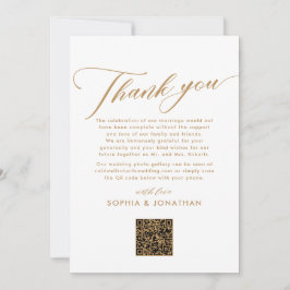 Eleganter Gold Calligraphy Wedding Table Dankeskarte