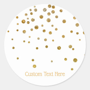 Eleganter Gold Confetti Dots Benutzerdefinierter T Runder Aufkleber