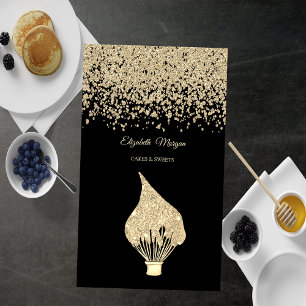 Eleganter Gold-Diamanten-Glitter-Schneebesen Schwa Visitenkarte