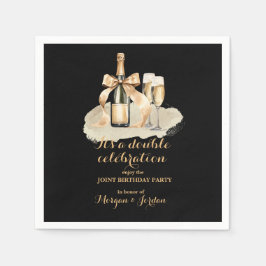 Eleganter Gold Double Celebration Joint Geburtstag Serviette
