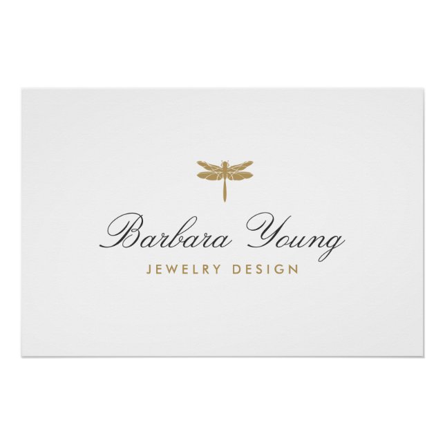 Eleganter Gold-Dragonfly-Logo-Download Poster (Vorderseite)