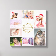 Eleganter Gold Family Foto Collage Muttertag