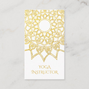 Eleganter Gold Floral Mandala Yoga Instructor Visitenkarte