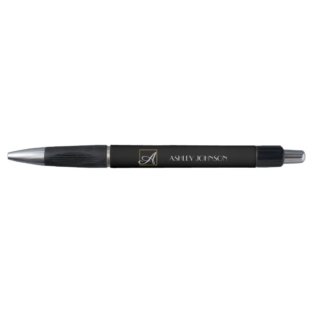 Eleganter Gold Foil Monogram Pen für Schule oder A Kugelschreiber (Vorderseite)