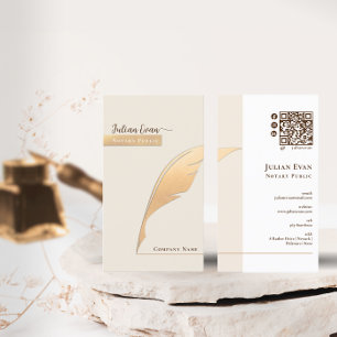 Eleganter Gold-Füllfederhalter Elfenbein Notar Qr- Visitenkarte