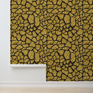 Eleganter Gold-Giraffenprint Tapete