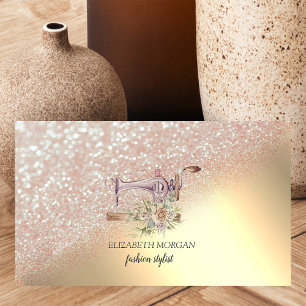 Eleganter Gold-Glitter-Bokeh-Ombre Visitenkarte