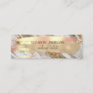 Eleganter Gold Glitter Folien-Pinselstrich Mini Visitenkarte
