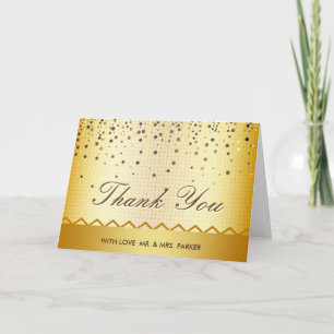 Eleganter Gold Glitter Konfetti Metall Danke Ihnen