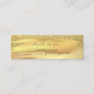 Eleganter Gold Glitter Konfetti, Pinselstrich Mini Visitenkarte