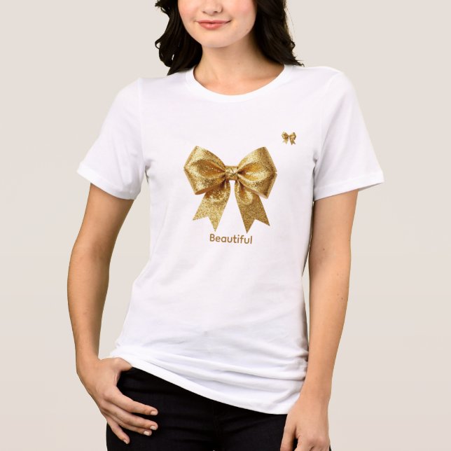 Eleganter Gold-Glitter-Schmuck Tri-Blend Shirt (Vorderseite)