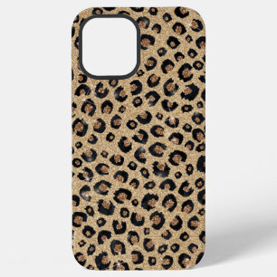 Eleganter Gold-Glitter Schwarz Leopardenmuster iPhone 12 Pro Max Hülle