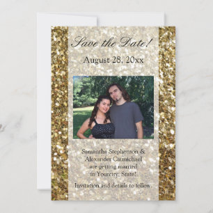 Eleganter Gold-Glitterdruck für die Hochzeit Einladung