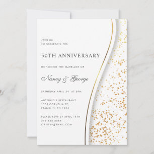 Eleganter Gold Glitzer 50. Hochzeitstag Einladung