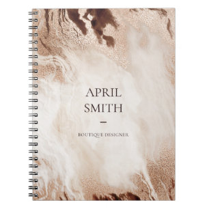 Eleganter Gold Glitzer Agate Marmor Textur Beige Notizblock