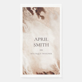 Eleganter Gold Glitzer Agate Marmor Textur Beige Serviette